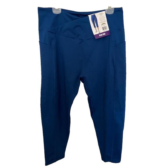 NWT Earth Yoga Women’s Plus Size 1X Zen Stretch Pants Eco-Friendly Front Pockets - Picture 1 of 10